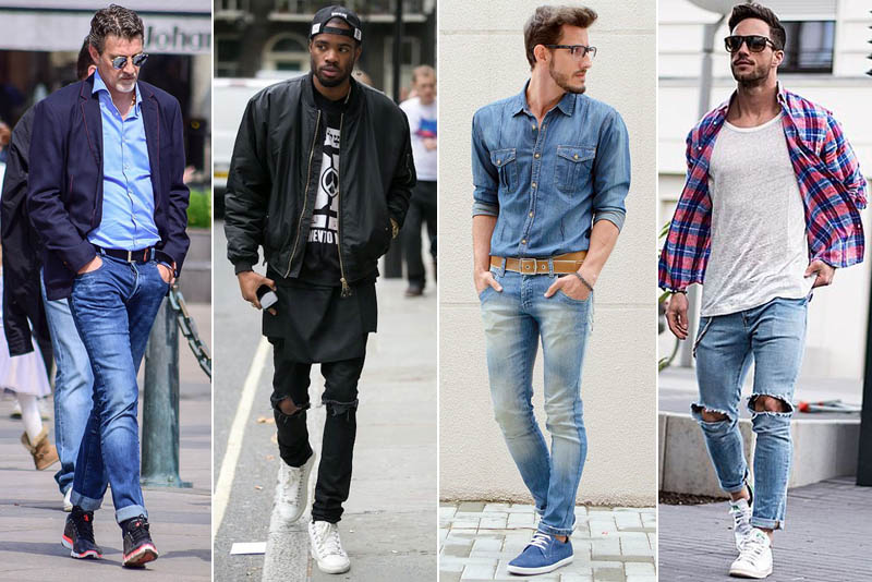 mens casual sneakers with jeans